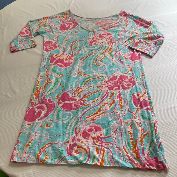 Lilly Pulitzer Jellies We Be Jammin Jellyfish T-Shirt Dress Size Medium - Picture 1 of 6